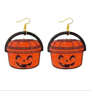 McDonalds Pumpkin Halloween bucket earrings